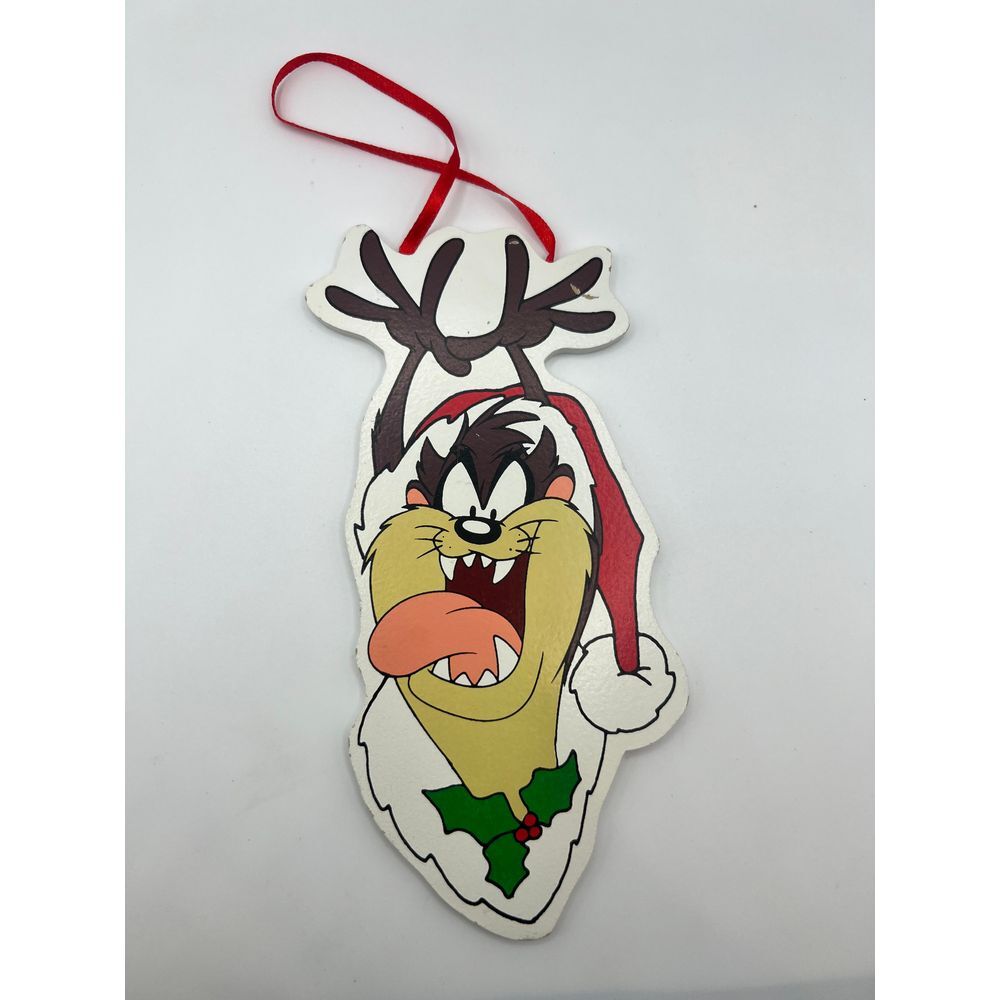 VTG Looney Tunes TAZ Tasmanian Devil Wood Ornament 1996‎ Kurt Adler Christmas